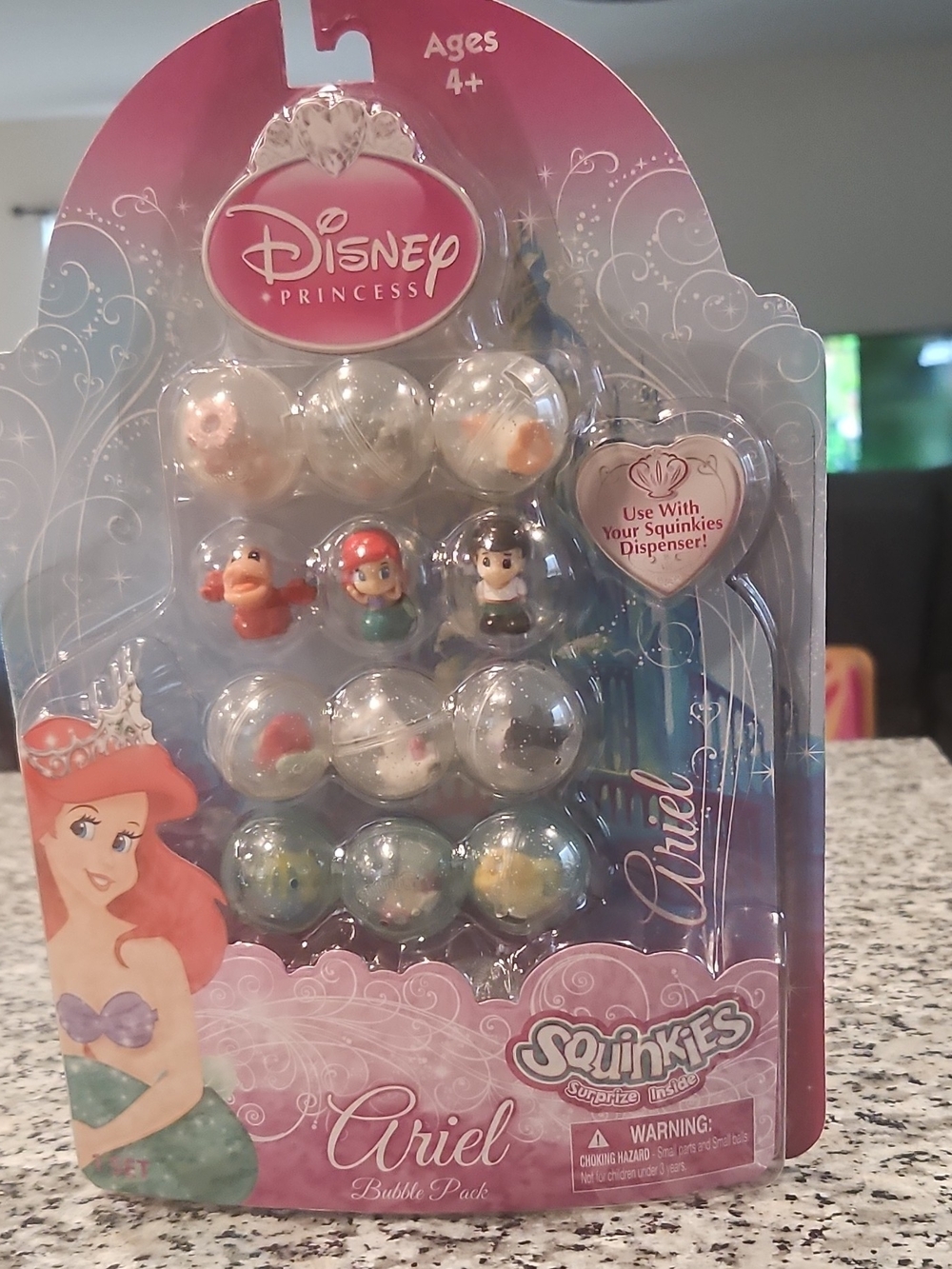 Disney Ariel Squinkies Bubble Pack - Pink, Blue, Green